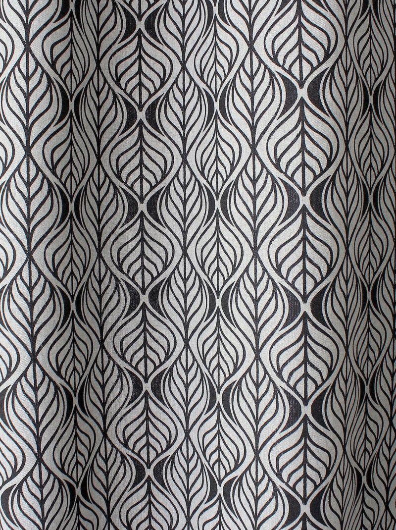 Rideau à oeillets feuille de palmier Gris clair - Kiabi