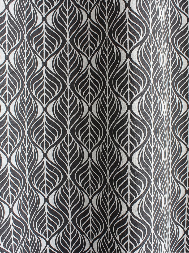 Rideau à oeillets feuille de palmier Gris foncé - Kiabi