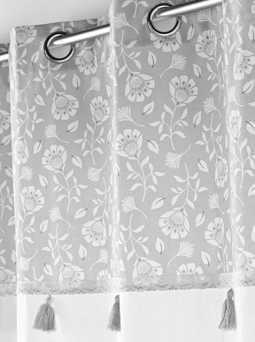 Rideau à Oeillets Fleurs Flavie avec Top - Kiabi