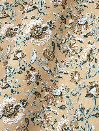 Rideau à oeillets floral abstrait