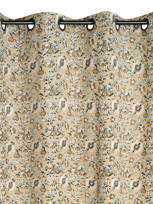 Rideau à oeillets floral abstrait - Kiabi