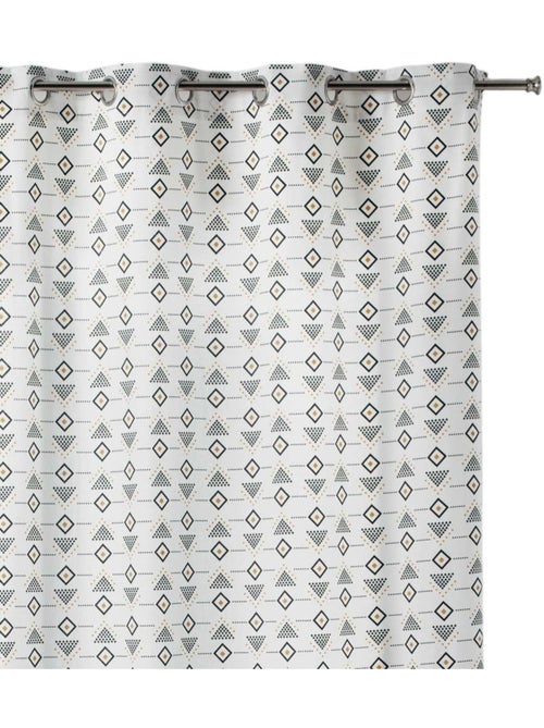 Rideau a oeillets geometrique Letike - Kiabi