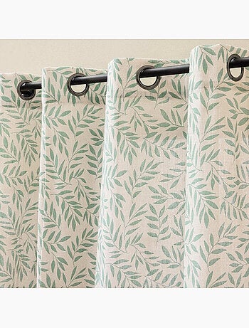 Rideau à œillets grande hauteur en polycoton imprimé – Naya