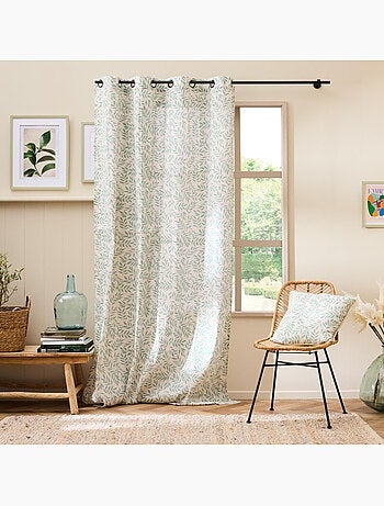 Rideau à œillets grande hauteur en polycoton imprimé – Naya