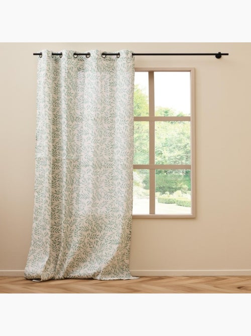 Rideau à œillets grande hauteur en polycoton imprimé – Naya - Kiabi