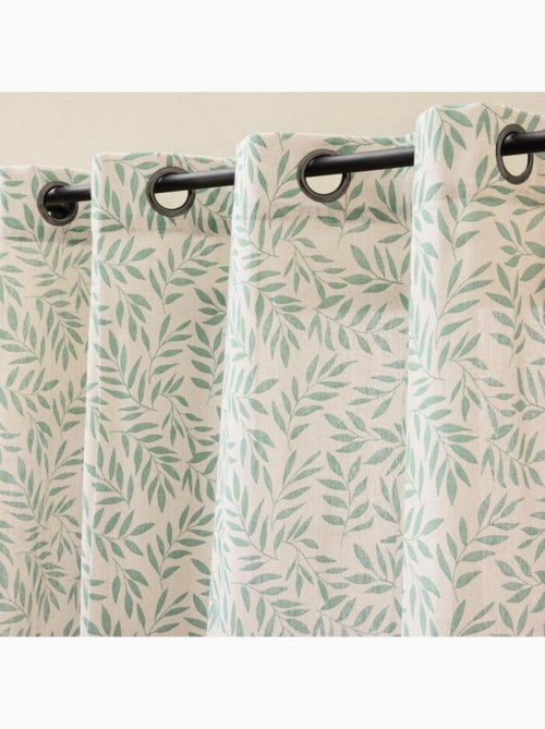 Rideau à œillets grande hauteur en polycoton imprimé – Naya - Kiabi