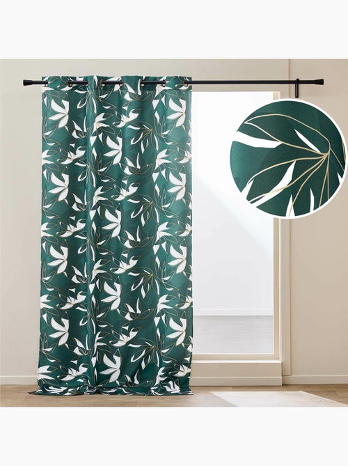Rideau à œillets grande hauteur – Polyester imprimé métallisé ELSA – - Kiabi Rideau à œillets grande hauteur – Polyester imprimé métallisé ELSA – - Kiabi