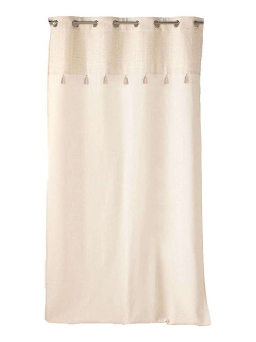 Rideau à oeillets HAVER - Coton, polyester et top métallisé - Kiabi