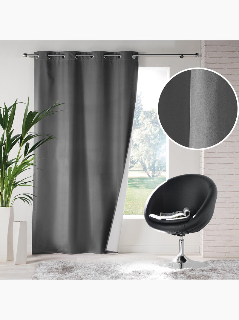 Rideau à Oeillets Icemount Thermique Uni gris anthracite - Kiabi