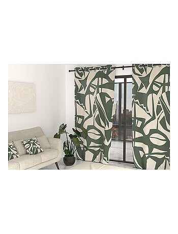 Rideau à oeillets imprimé en polycoton 135x250 cm CANOPE, par Soleil d'Ocre