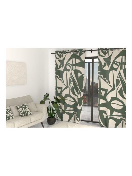 Rideau à oeillets imprimé en polycoton 135x250 cm CANOPE, par Soleil d'Ocre - Kiabi