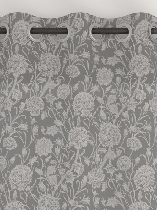 Rideau à oeillets imprimé en polycoton 135x250 cm DAHLIA, par Soleil d'Ocre - Kiabi