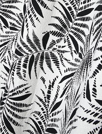 Rideau à oeillets imprimé feuillage tropical en coton