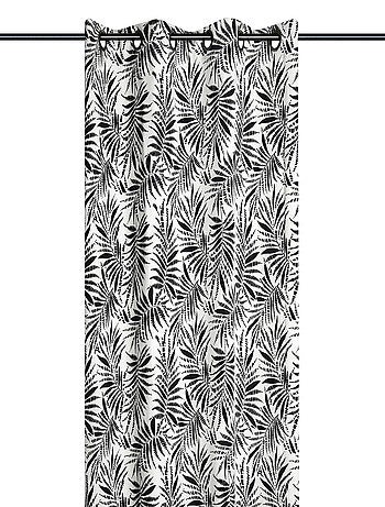 Rideau à oeillets imprimé feuillage tropical en coton