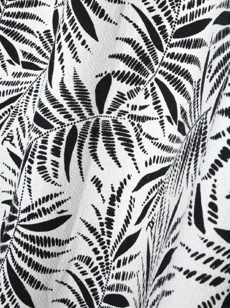 Rideau à oeillets imprimé feuillage tropical en coton Ecru - Kiabi