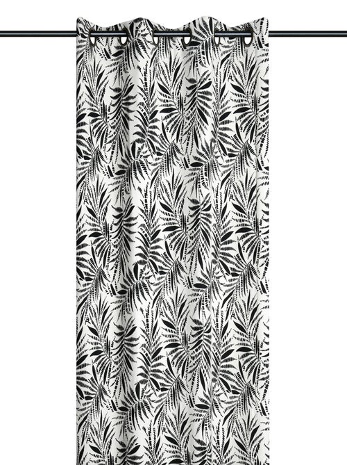 Rideau à oeillets imprimé feuillage tropical en coton - Kiabi