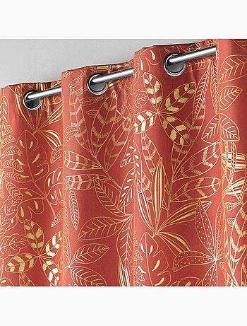 Rideau à oeillets Imprimé métalillisé Belflor