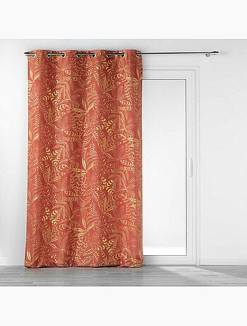 Rideau à oeillets Imprimé métalillisé Belflor