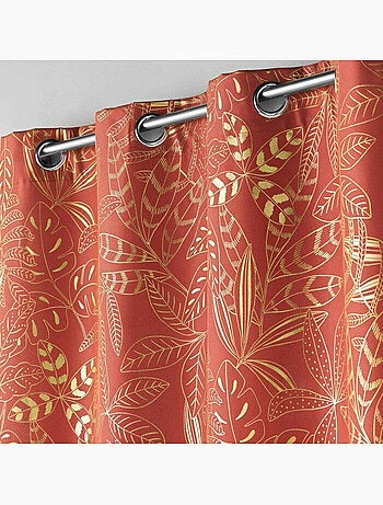 Rideau à oeillets Imprimé métalillisé Belflor