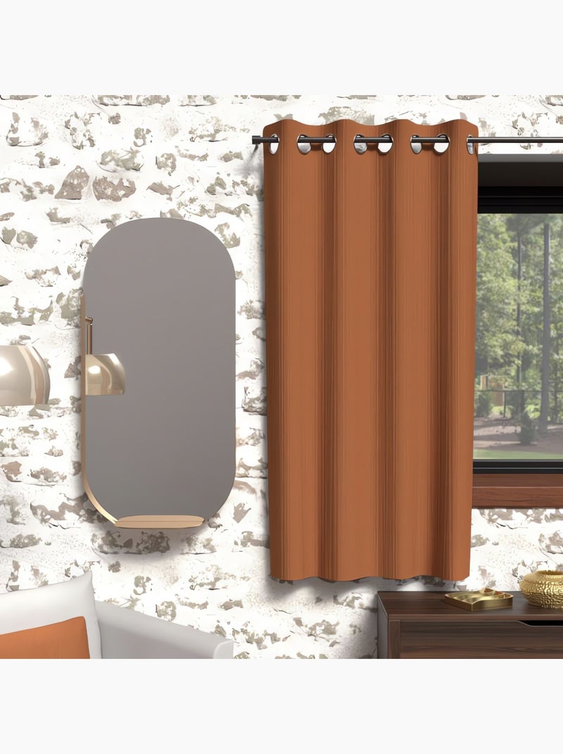 Rideau à oeillets isolant BOHEME, par Soleil d'Ocre Orange - Kiabi