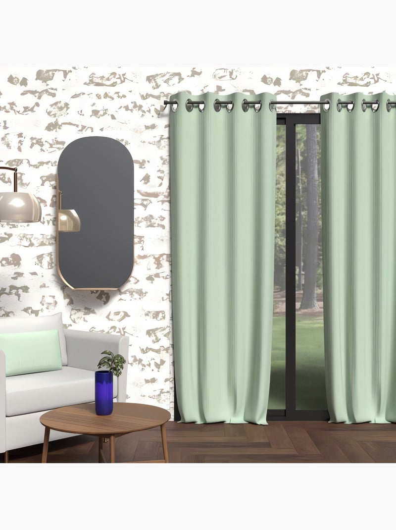 Rideau à oeillets isolant BOHEME, par Soleil d'Ocre Vert - Kiabi