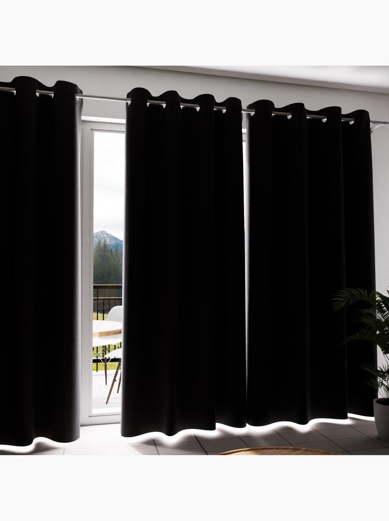 Rideau à oeillets Isolant et 100% Occultant ECLIPSE, par Soleil d'ocre Noir - Kiabi