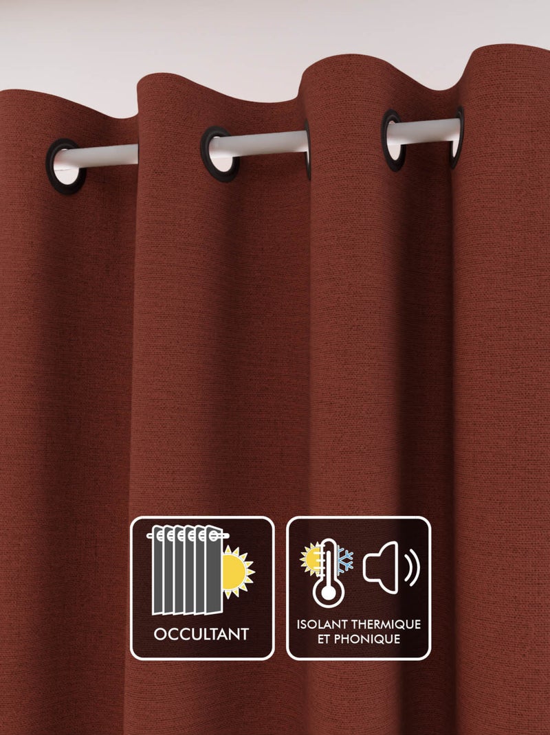 Rideau à oeillets Isolant et 100% Occultant ECLIPSE, par Soleil d'ocre Rouge brique - Kiabi