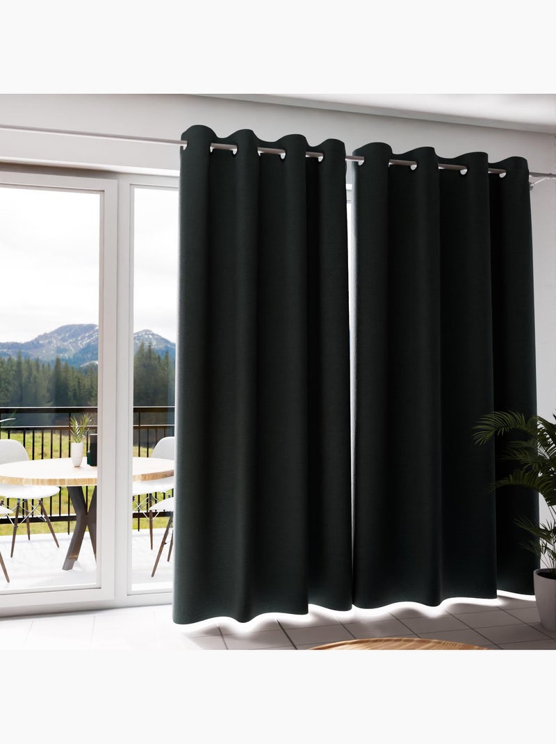 Rideau à oeillets Isolant et 100% Occultant ECLIPSE, par Soleil d'ocre Vert kaki - Kiabi