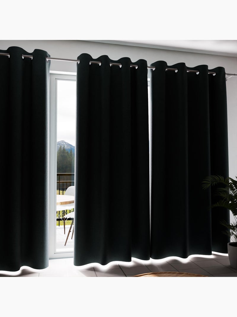 Rideau à oeillets Isolant et 100% Occultant ECLIPSE, par Soleil d'ocre Vert kaki - Kiabi