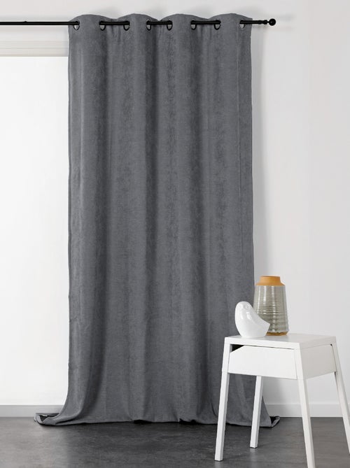 Rideau à Oeillets Isolant et Déperlant  - Effet Velours - Kiabi