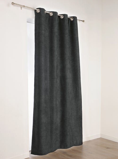 Rideau à Oeillets Isolant et Déperlant  - Effet Velours - Kiabi