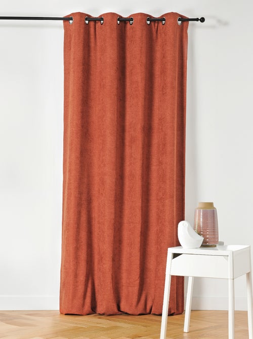 Rideau à Oeillets Isolant et Déperlant  - Effet Velours - Kiabi