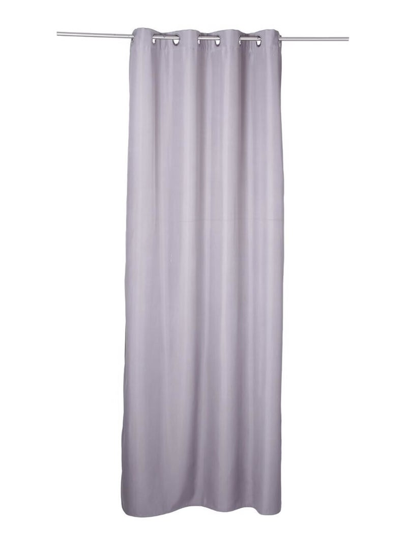 Rideau à oeillets isolant thermique avec doublure polaire Gris - Kiabi