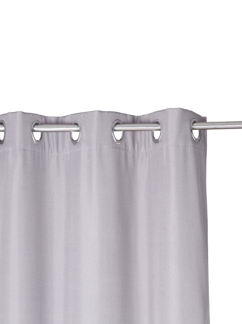 Rideau à oeillets isolant thermique avec doublure polaire Gris - Kiabi