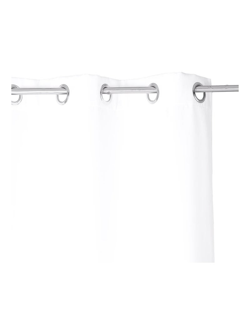 Rideau à oeillets isolant thermique avec doublure polaire Ivoire - Kiabi