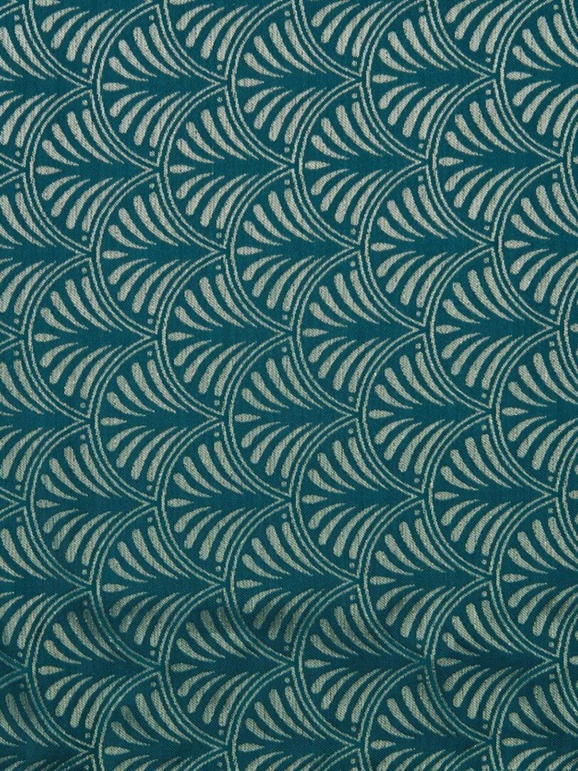 Rideau à œillets jacquard lurex 140x260 cm Art déco canard Bleu - Kiabi