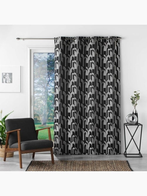 Rideau a oeillets jacquard Medicis - Kiabi Rideau a oeillets jacquard Medicis - Kiabi