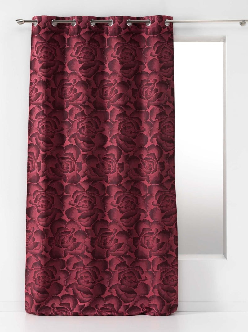Rideau a oeillets jacquard Rosaline Bleu - Kiabi