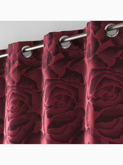 Rideau a oeillets jacquard Rosaline - Kiabi