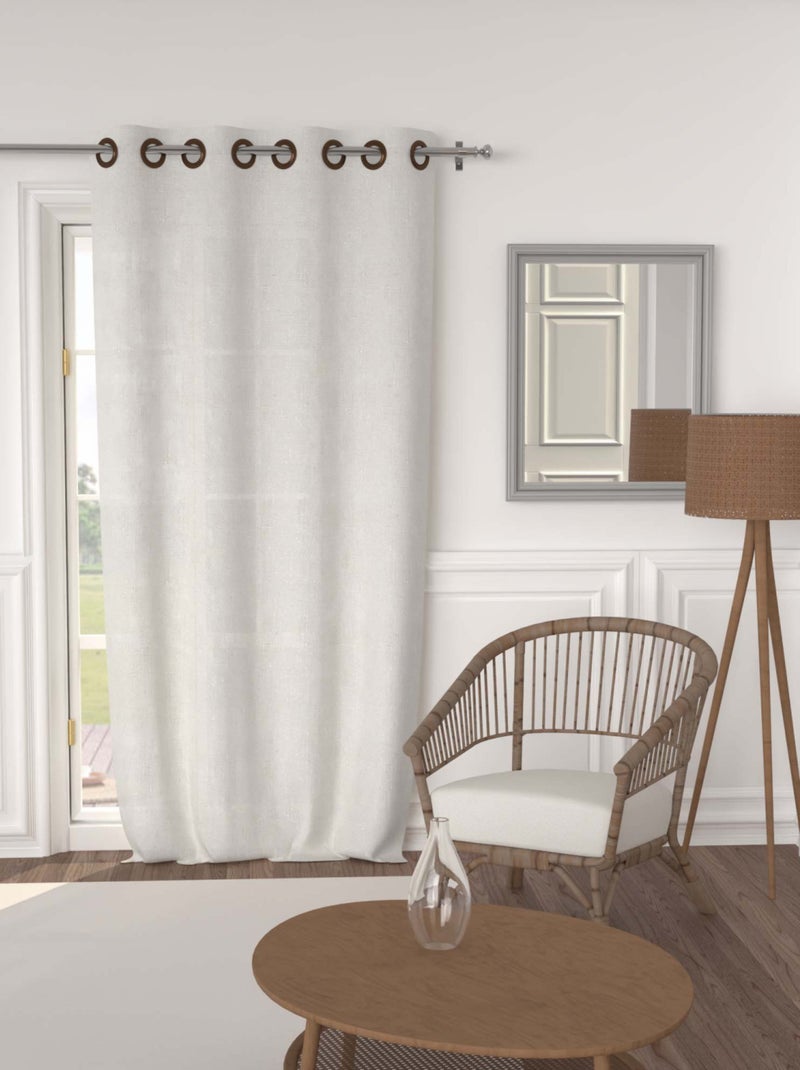 Rideau à oeillets lin coton 135x250 cm LINO, par Soleil d'Ocre Blanc - Kiabi