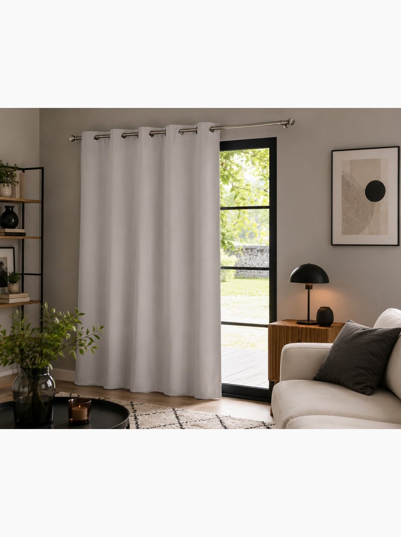 Rideau a oeillets mezzo Gris - Kiabi