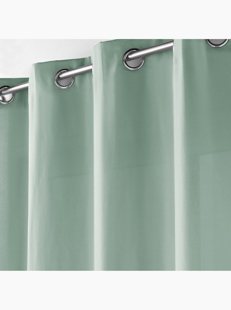 Rideau a oeillets Microfibre Collection Absolu Uni Vert clair - Kiabi