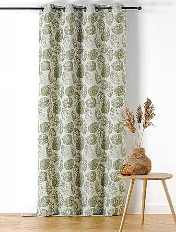 Rideau à Oeillets Motif Feuillage avec Relief