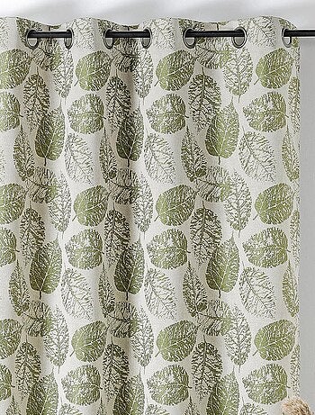 Rideau à Oeillets Motif Feuillage avec Relief