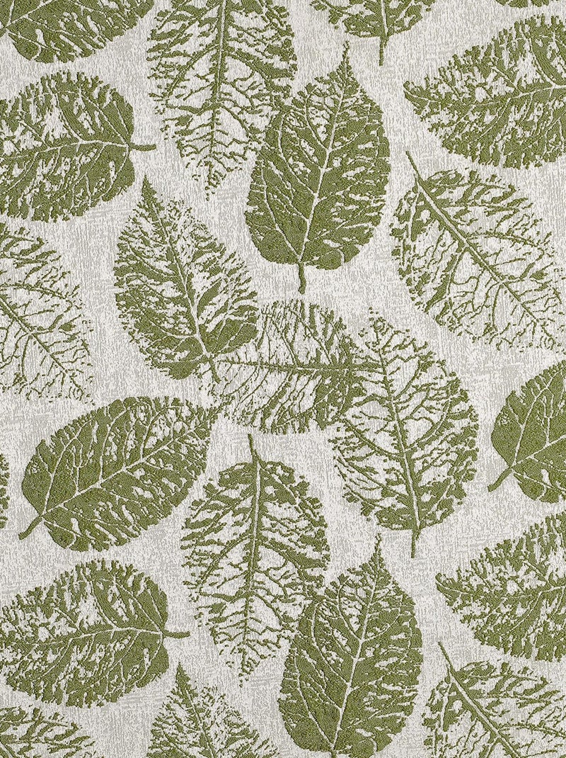 Rideau à Oeillets Motif Feuillage avec Relief Vert olive - Kiabi