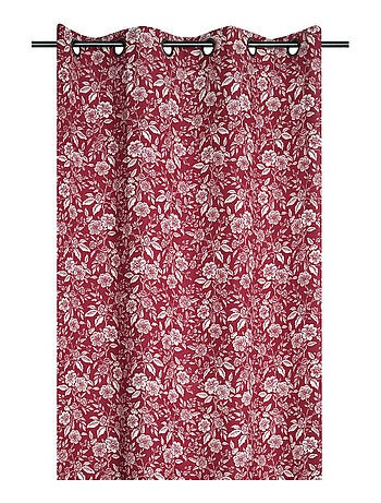 Rideau à oeillets motif fleurs