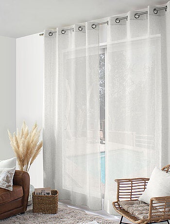 Rideau à oeillets naturel - Effet lin