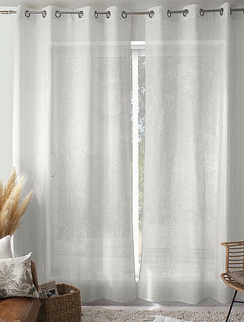 Rideau à oeillets naturel - Effet lin