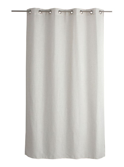 Rideau à oeillets naturel  - Effet lin - Kiabi