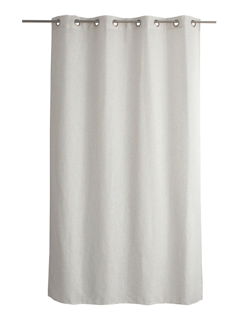 Rideau à oeillets naturel  - Effet lin Blanc - Kiabi